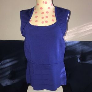Cache Brilliant Blue contour top    Small